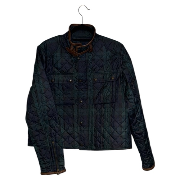 Polo Ralph Lauren Jackets & Blazers - Polo Ralph Lauren Quilted Plaid Coat with Leather Trim Size L